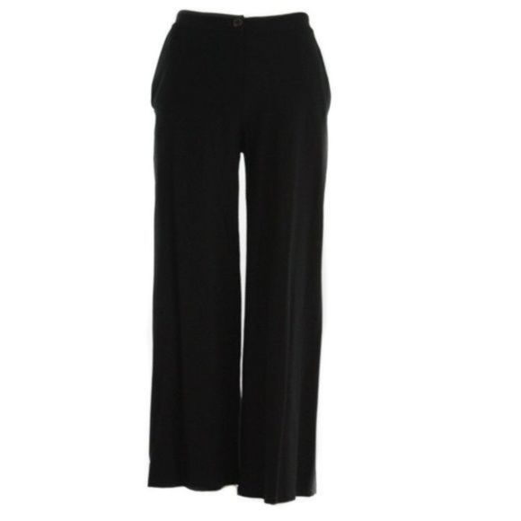 EILEEN FISHER Black Wide Leg Short Pants New With Tags Size 0 - Picture 1 of 8